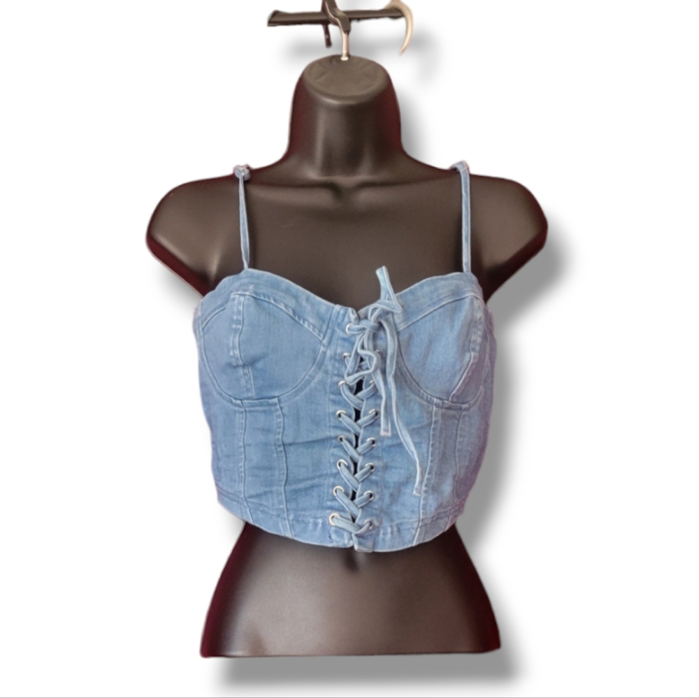 IRIS Crop Top Denim sz Lg
